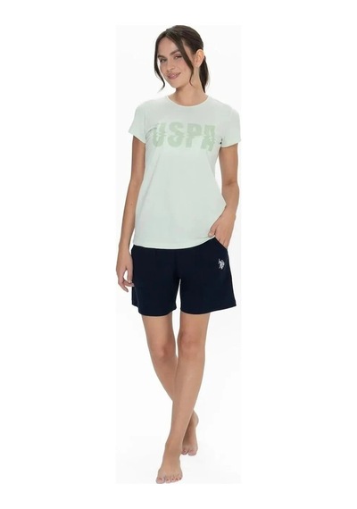 U.S. Polo Assn. U.s. Polo Assn. Kadın Yuvarlak Yaka Renkli Pijama Şort Takım MİNT YEŞİLİ U.S. Polo Assn. U.s. Polo Assn. Kadın Yuvarlak Yaka Renkli Pijama Şort Takım MİNT YEŞİLİ