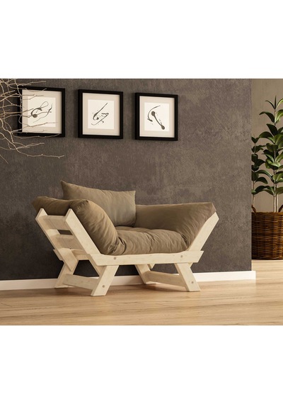 Woodesk Adalar Masif Natural-camel Renk Berjer Cpt8142-140 Camel