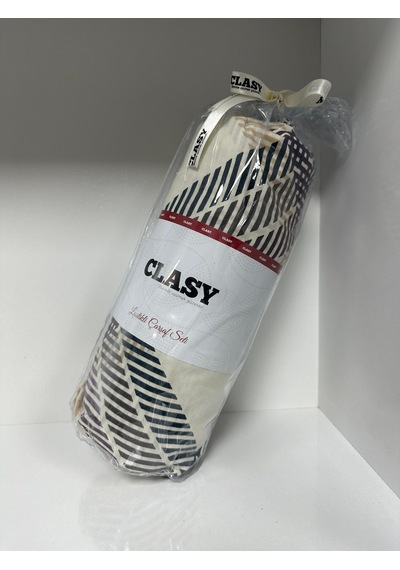 Clasy Ranforce Lastikli Çarşaf Seti Çift Kişilik Çizgili Renkli Çok Renkli