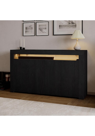 İnarch Dizayn Batı Led Işıklı Konsol Modern 4 Kapaklı Tv Konsolu - Tv Ünitesi Ahşap Siyah İnarch Dizayn Batı Led Işıklı Konsol Modern 4 Kapaklı Tv Konsolu - Tv Ünitesi Ahşap Siyah