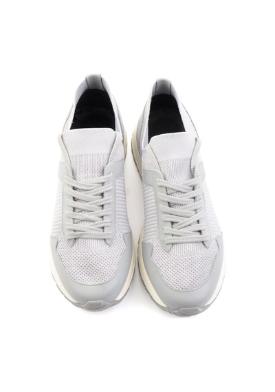 Bambi Gri Hakiki Deri Erkek Sneaker E01730580382