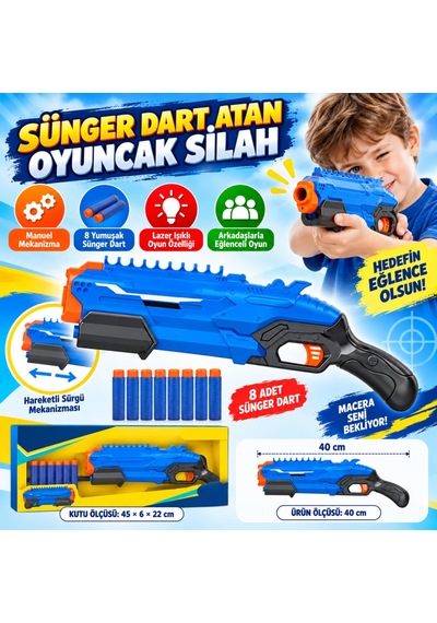Sünger Dart Atan Silah 40 Cm