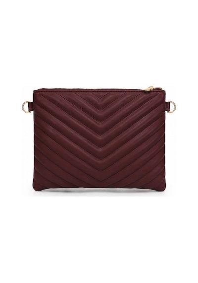 Sanmorris Kadın Suni Deri Ayarlanabilir Çapraz Ve El Askılı Portföy, Clutch Çanta S-1407 Bordo