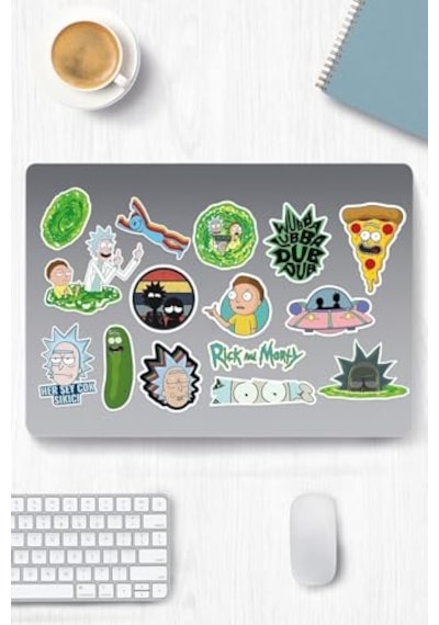 Rick And Morty Temalı Sticker Etiket Seti 1 - Laptop Notebook Telefon Abanoz