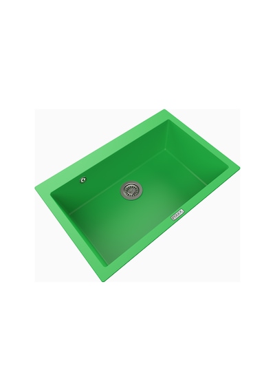 Polex Cristalüx Granit Evye P-X76 Yeşil Tezgah Altı Ve Tezgah Üstü Mutfak Evyesi 75x50 CM