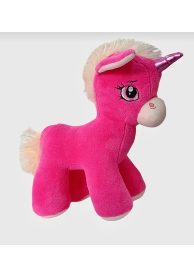 Boynuzlu Fuşya At Pony Unicorn 40 Cm Sevimli Konforlu: Peluş Uyku Yastığı Ve Sarılma Arkadaşı Dekoratif Oyuncak