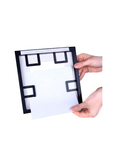 Yapışkanlı Sök-tak Paspartulu Siyah 21x21cm Kare Fotoğraf Çerçevesi - 3'lü Paket