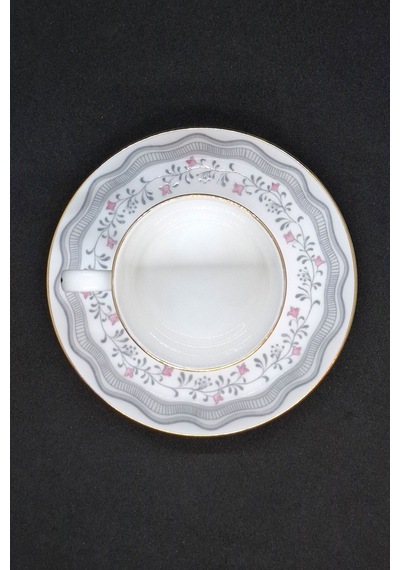 Tuscan Fine English Bone China Vintage Kahve Fincanı 2 Parça 80 Ml Gri-beyaz
