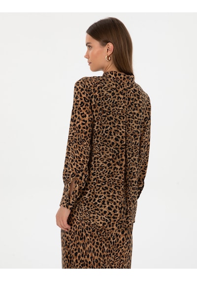 Pierre Cardin Kadın Gömlek Desenli 50313664-vr015 Camel