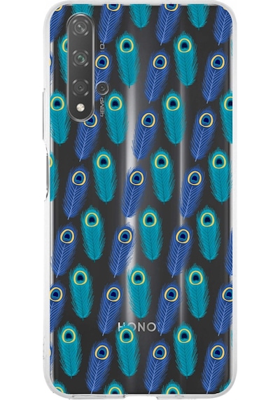 Huawei Nova 5t İle Uyumlu 1mm Slim Fit Nazar Boncuğu 4 Baskılı Şeffaf Kılıf Şeffaf