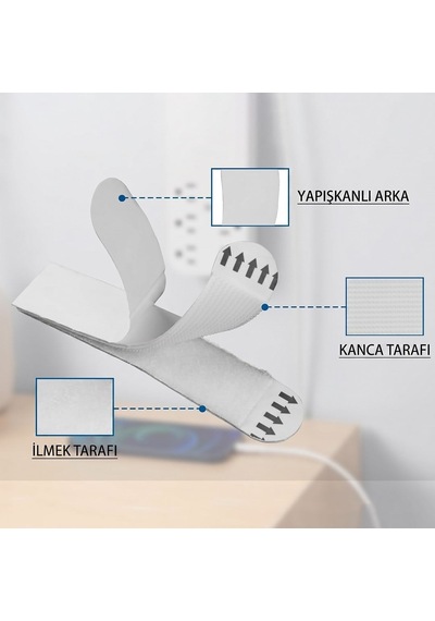 Sunup Sn-29146 Fotoğraf Çerçevesi İçin 12 Çift Cırt Cırtlı Sticker Montaj Şeridi Bandı Duvar Askı Bant