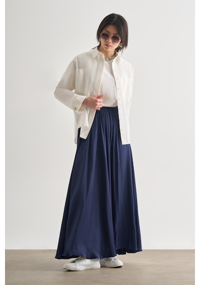 Mizalle Premium Saf Pamuk Oversize Ekru Ceket Gömlek Ekru