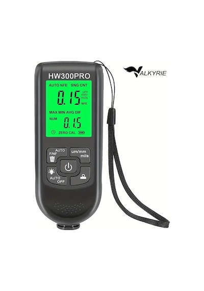 Valkyrie Hw-300 Pro Kaplama Kalınlığı Ölçer 0-2000 Μm Ölçüm Aralığı, Fe/nfe Algılama, Arka Aydınlatmalı Lcd