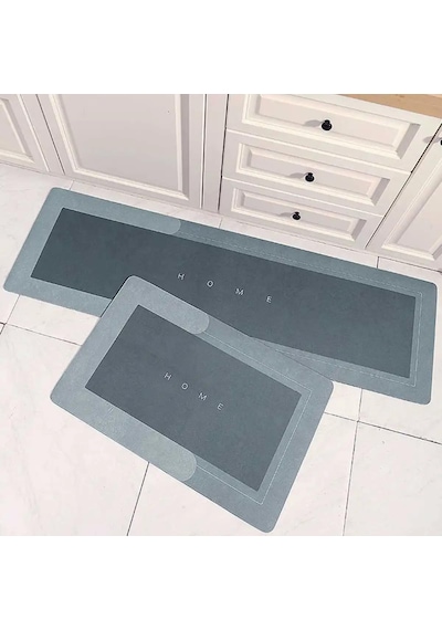 Banyo Paspası - Kaymaz Tabanlı - Süper Emici - Abdest Paspası - Uzun Gri 40 120 Cm Genel