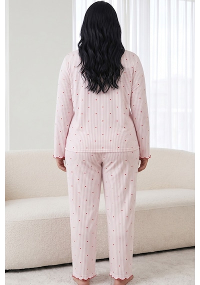 Siyah İnci Pamuklu Likralı Büyük Beden Battal Boy Örme Pijama Takım 26240899 Çok Renkli Siyah İnci Pamuklu Likralı Büyük Beden Battal Boy Örme Pijama Takım 26240899 Çok Renkli