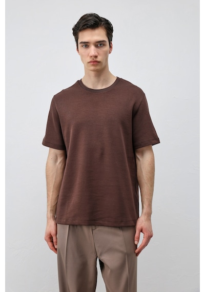 Antioch Regular Fit Basic Erkek T-shirt Koyu Kahve
