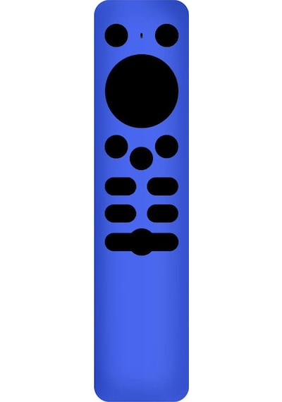 Wozlo Realme 4k Tv Stick Uyumlu Uzaktan Kumanda Kılıfı - Silikon Koruyucu Kılıf - Koyu Mavi