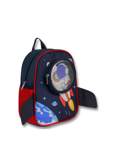 Ümit Çanta Erkek Çocuk Astronot Baskılı Lacivert Kırmızı Anaokulu Sırt Çantası - 5127 Çok Renkli