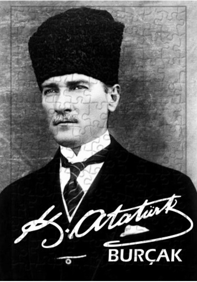 Atatürk Fotoğraflı Hediyelik Isim Baskılı Puzzle-Atatürk Hediyesi
