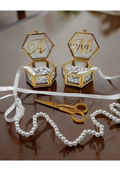 Corrente Altıgen Gold Yüzük Yükselticisi Ve Söz Makası Seti Krem Krem