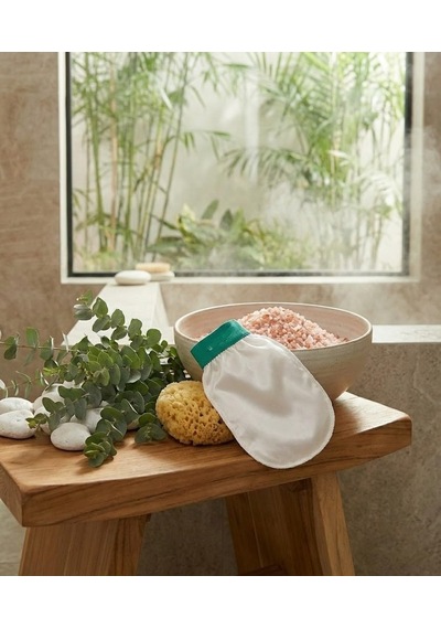 Bileği Lastikli Beyaz Duş Kesesi Hassas Ciltler İçin Yumuşak Kese Cildi Tahriş Etmeden Temizlik Sağlayan Banyo Kesesi 1 Adet