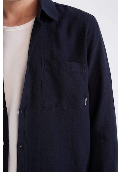 DeFacto %100 Pamuk Regular Fit Basic Düz Uzun Kollu Gömlek D7079AX25SPNV82