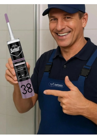 Selsil Silikonize Mastik 500 Gr. Beyaz 5 Adet , Plastik Tabanca Beyaz