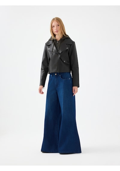 Super Palazzo Regular Fit Kadın Pantolon Denim
