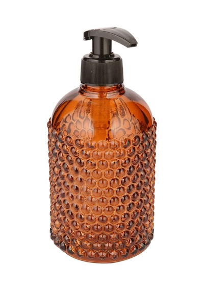 Design Yıldız Cam Sıvı Sabunluk - Amber Çok Renkli