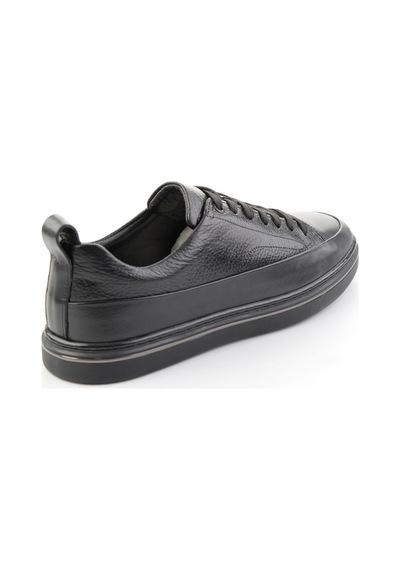 Bambi Siyah Siyah Floter Hakiki Deri Erkek Sneaker E01807061043