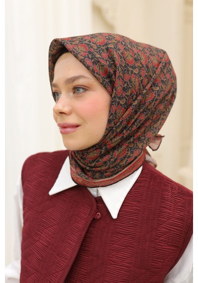 Silk Home Soft Eşarp 73077-25 Siyah, Taş, Olive, Kiremit