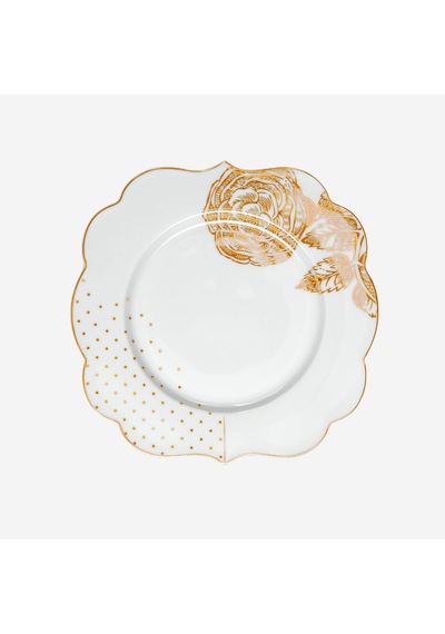 Mavi Beyaz Porselen Pasta Tabağı 17 Cm