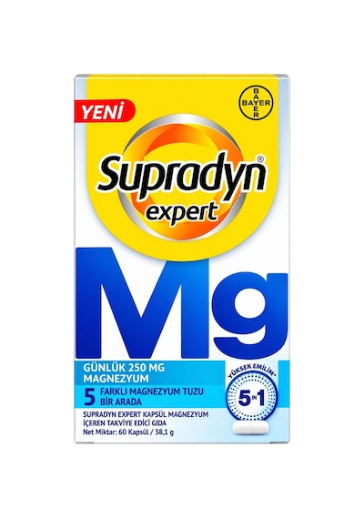 Supradyn Expert Mg 5 Farklı Magnezyum İçeren 60 Kapsül Takviye Edici Gıda