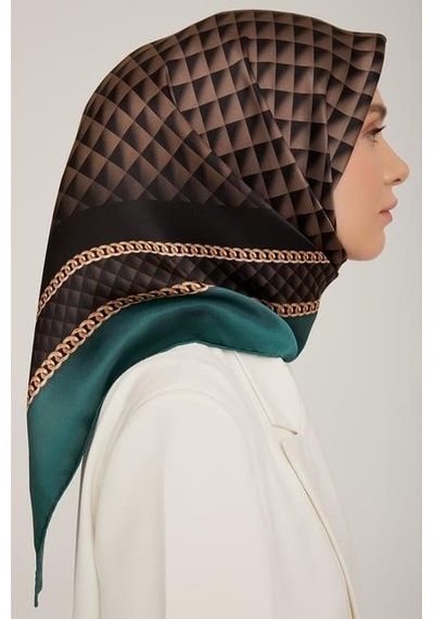 Armine İpek Eşarp Nostalji - 8834-55 Koyu Yeşil Twill KOYU YEŞİL
