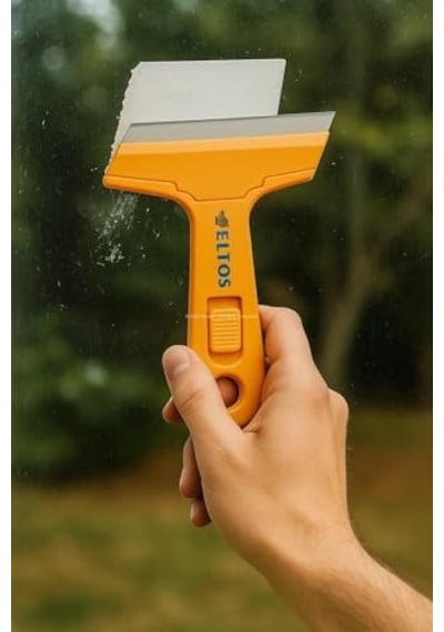 Cam Kazıma Bıçağı, Plastik, Çelik Uçlu, Ergonomik Sap, Etiket Ve Boya Kalıntısı Temizleyici, 100 Mm Bıçaklı Diğer