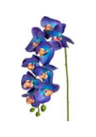 Yapay Çiçek Orkide Gerçek Dokulu Mor-mavi 95 Cm. Çok Renkli