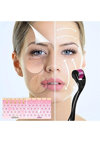 Yüz, Vücut Ve Saç Derisi İçin Derma Roller 1.0mm - 540 Micor Roller İle Erkekler Ve Kadınlar İçin Derma Rulo - Saç Ve Sakal İçin Sakal Rulo