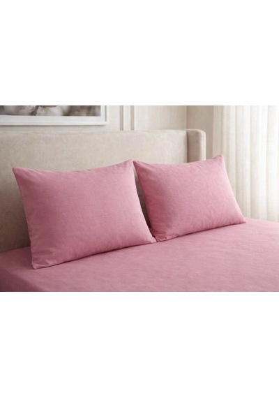 Faralya Life %100 Pamuk 2'li Yastık Kılıfı 50x70 Cm Yumuşak Dokulu Terletmeyen Dayanıklı Ev Otel Tipi Nefes Alabilen Kapaklı Yastık Kılıfı Açık Pembe