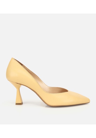 Hotiç Kadın Deri Sarı Kısa Topuklu Stiletto