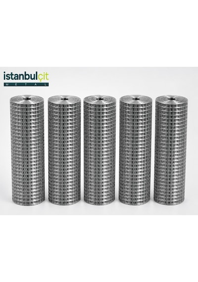 İstanbul Çit Metal Galvaniz Puntalı Tel 0,80 Mm 12x12 Mm Göz Aralığı Kaynaklı Bahçe Çiti Ve Kafes Teli