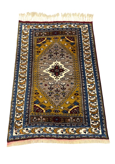 El Dokuma Sıfır Yahyalı Halısı 96x140 Kök Boya %100 Yün Halı Renkli