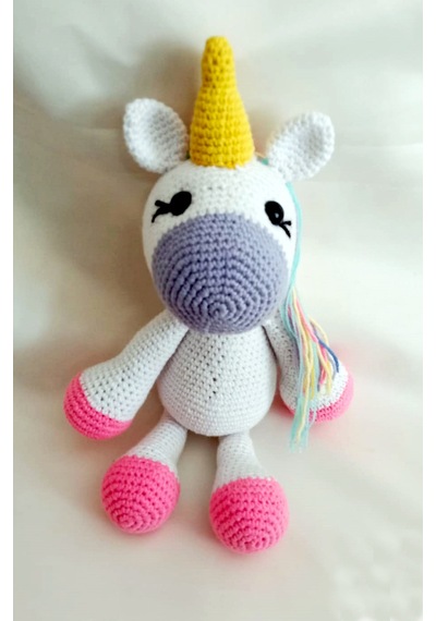 Amigurumi Oyuncak Gökkuşağı Unicorn Sağlıklı Oyuncak El Örgüsü