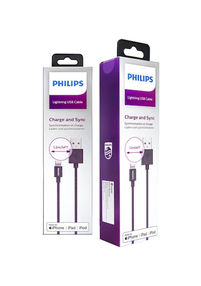 Philips DLC3104V USB-A - Lightining Şarj ve Data Kablosu 1.2 M Siyah