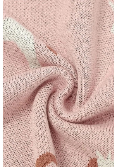 Kız Ve Erkek Bebek Için Triko Örgü Bebek Battaniyesi 90cm X110cm Unicorn Pembe Pembe3 Pembe3