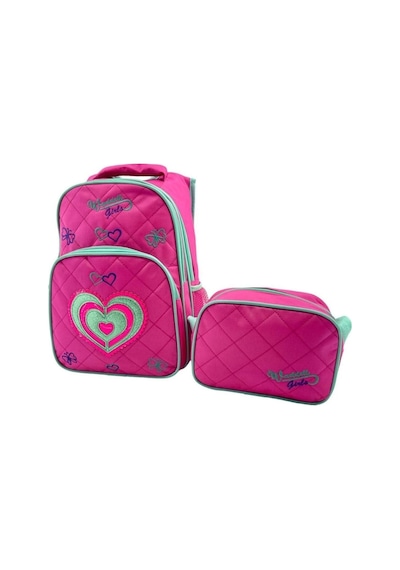 Waddell Bag Pembe Kalp Okul Sırt Çantası - Waddell Kız Okul Çanta Seti