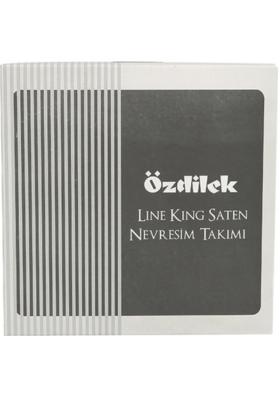 Line King Size Saten Nevresim Takımı Beyaz