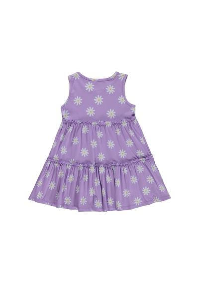 Civil Girls Papatya Desenli 6-9 Yaş Elbise - Lila