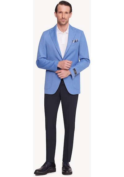 Ysf Erkek İndigo Mavi Regular Fit Sivri Yaka Tek Ceket 001 Ysf Erkek İndigo Mavi Regular Fit Sivri Yaka Tek Ceket 001