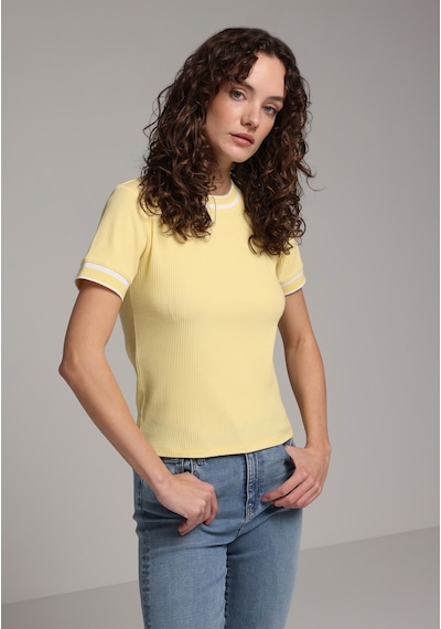 Colin's Colins Slim Fit Yuvarlak Yaka Düz Kadın Sari Kısa Kol Tişört Cl1080063 Q1.v1 Ylw Sarı