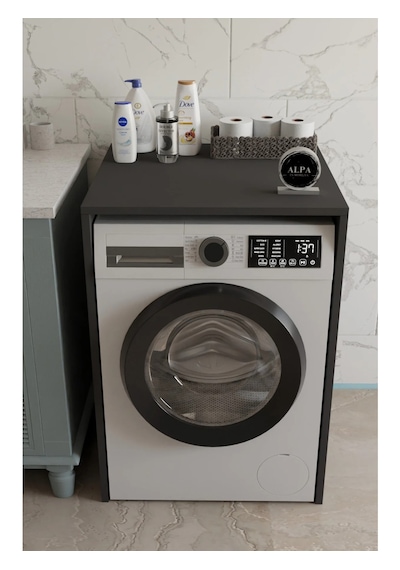 Modern Çamaşır Makinesi Kaplama Dolabı Tezgah Koruyucu Çok Amaçlı Banyo Düzenleyici Antrasit Modern Çamaşır Makinesi Kaplama Dolabı Tezgah Koruyucu Çok Amaçlı Banyo Düzenleyici Antrasit